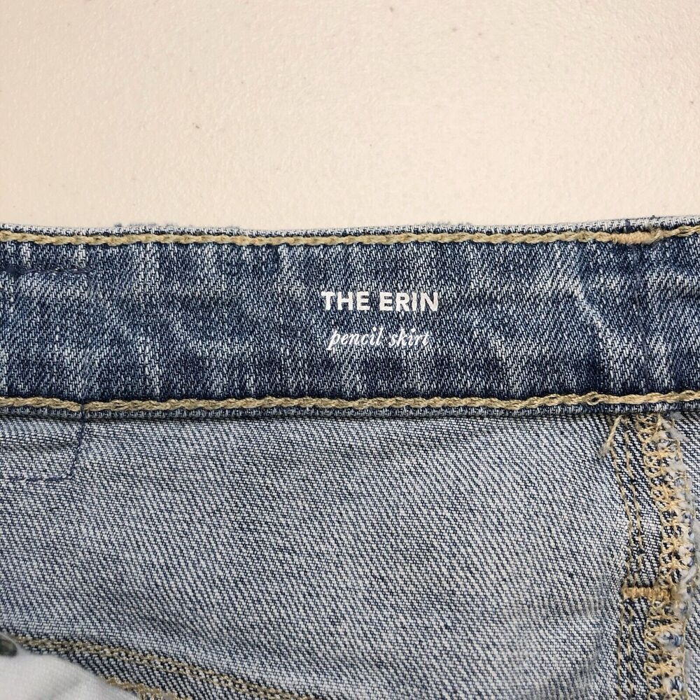 AG Adriano Goldschmied The Erin Distressed Denim Pencil Skirt Size 26R - Picture 8 of 10